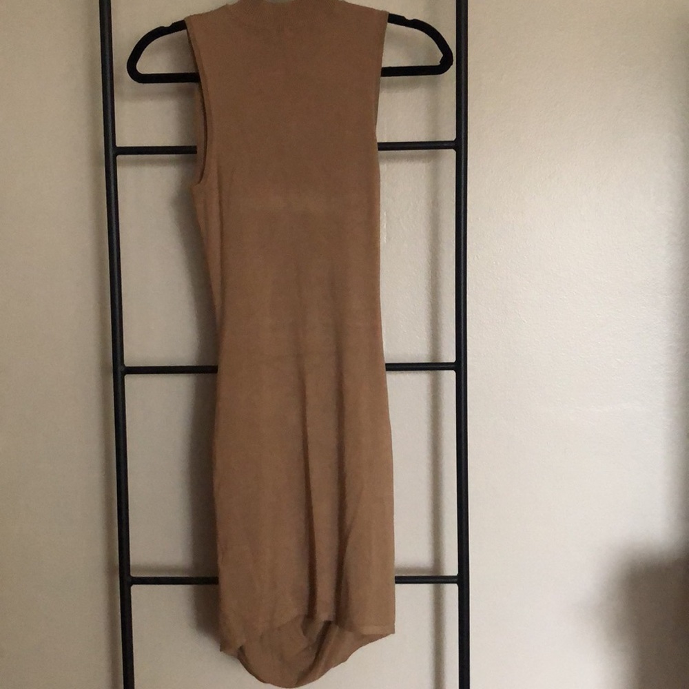 Express Tan Rouched Midi Dress! - Picture 2 of 4